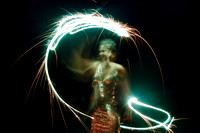 Long Exposure of a Bride with a Sparkler